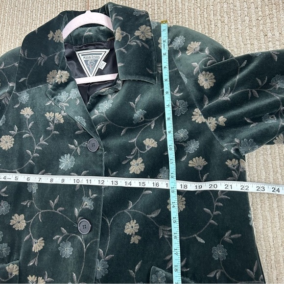 Marvin Richards Velvety Soft Floral Trench Coat - Picture 12 of 13